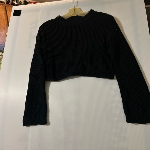 Wild Fable Black Cropped Knit Top - Picture 1 of 4